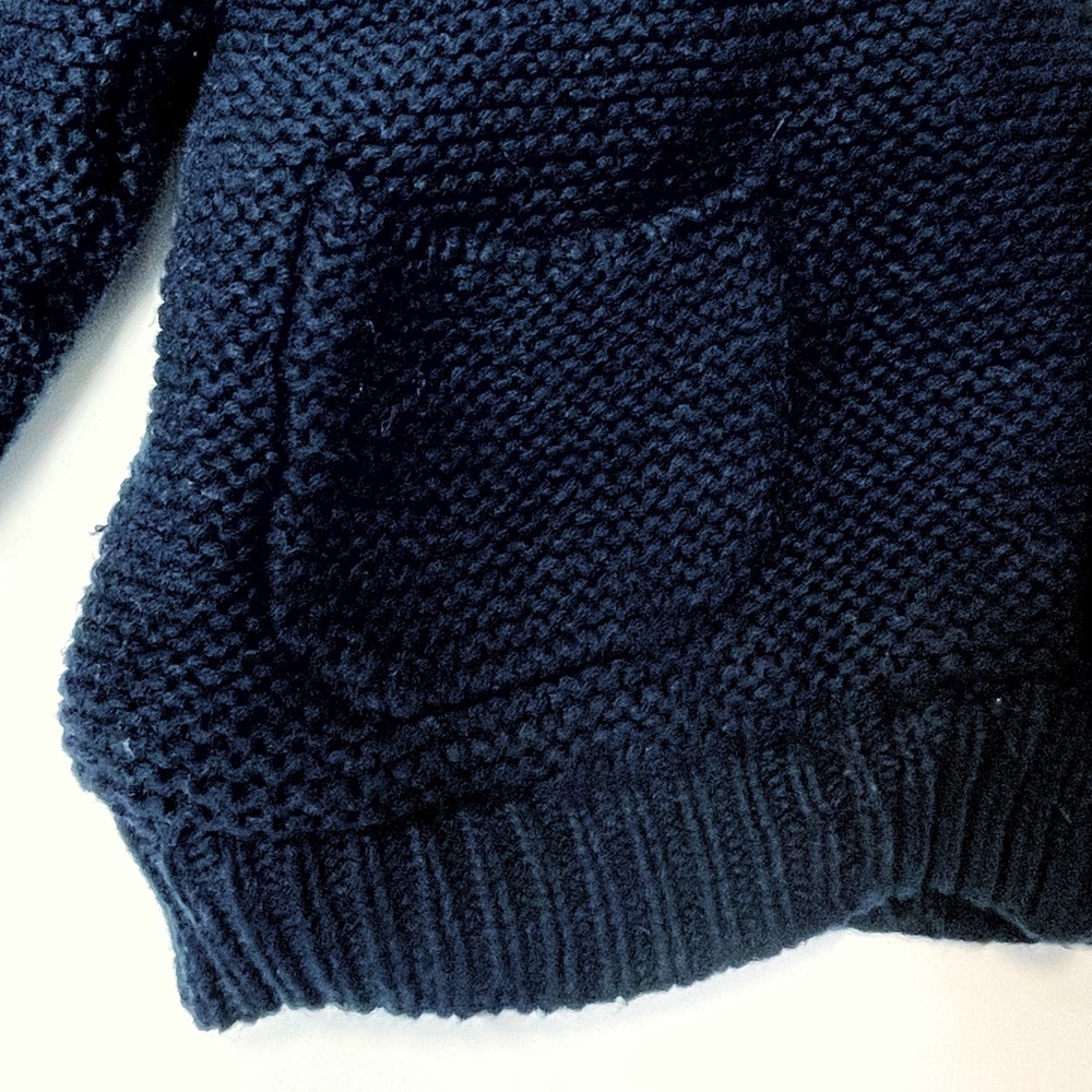 Minoti • baby fleece lined cotton cardigan sweater buttons hood ears • 9 months - Picture 5 of 8